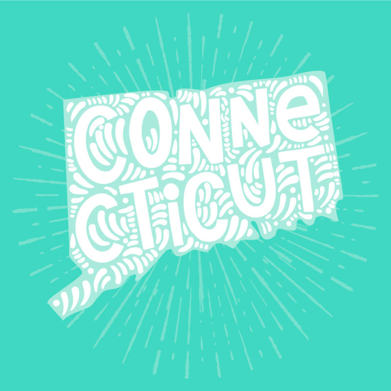 colorful vector art of connecticut