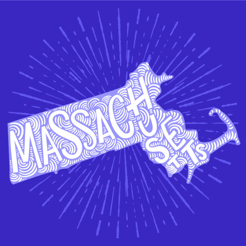 colorful vector art of massachusetts