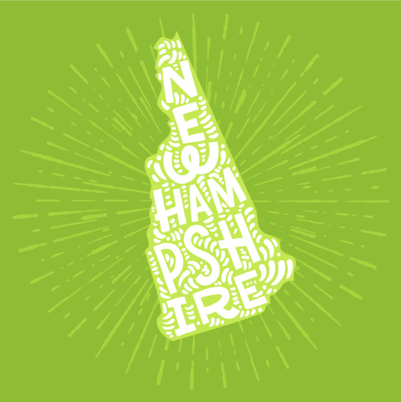 colorful vector art of new hampshire