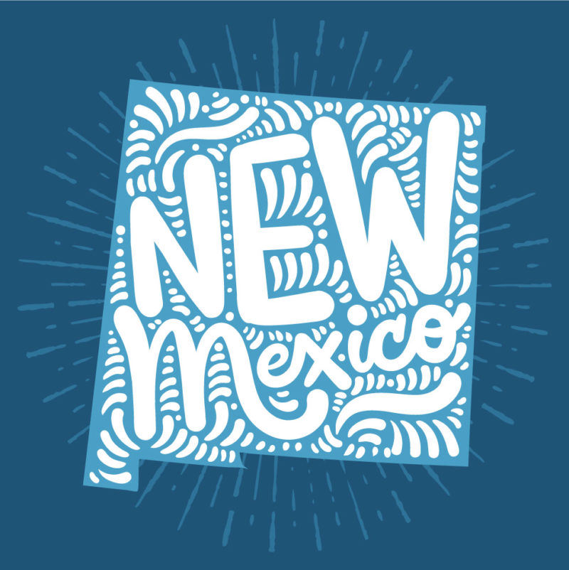 colorful vector art of new mexico