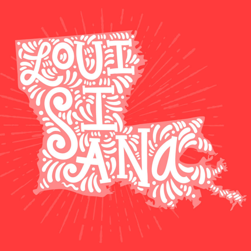 colorful vector art of louisiana